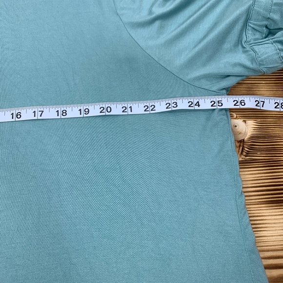 WHBM Tie Bell Sleeve Knit Jersey Teal Size 3X - Picture 6 of 9